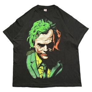 Vintage Y2K The Joker Double Sided Graphic T Shirt Black Mens Large Batman